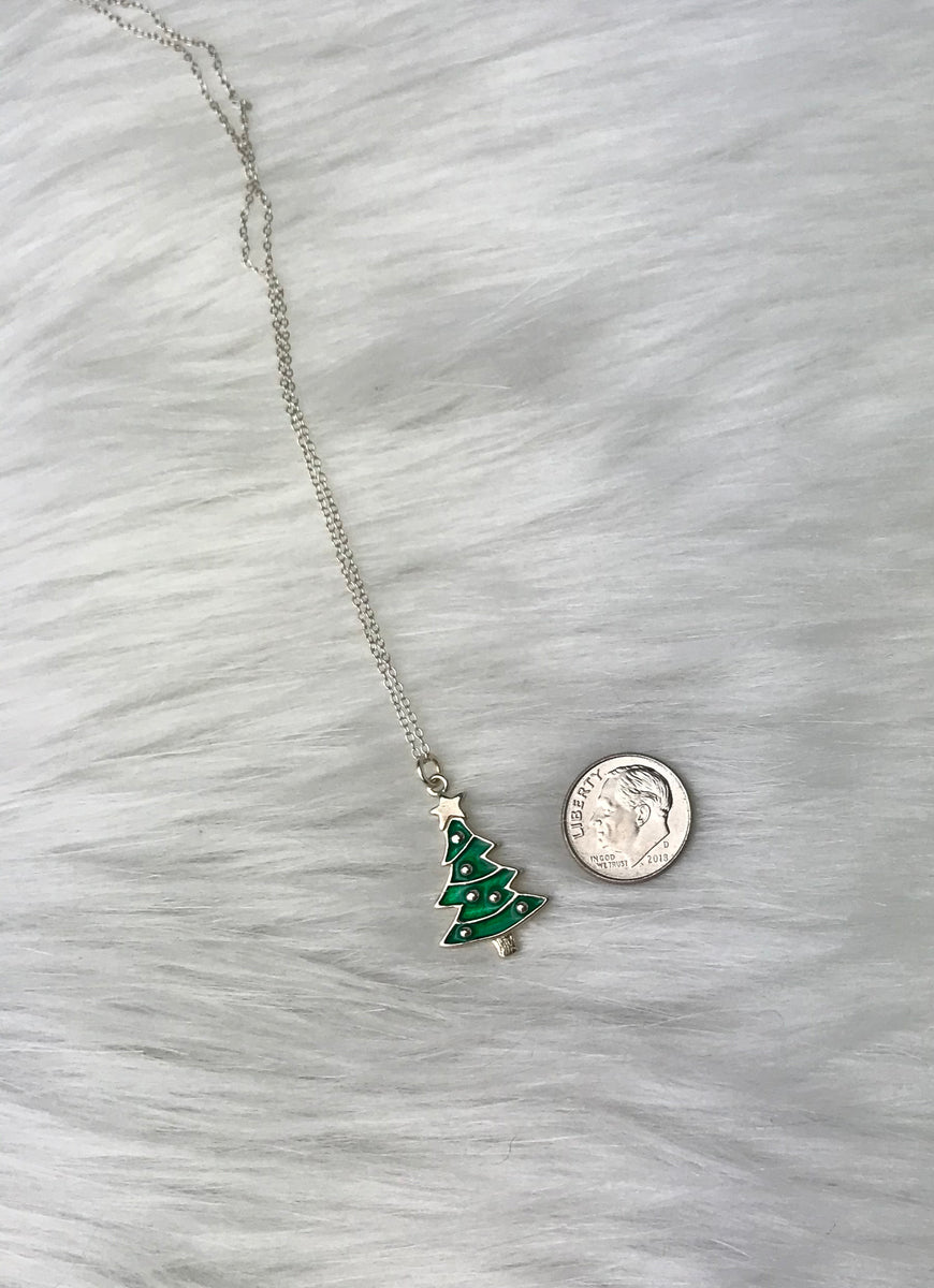 Petite Silver 2024 Christmas Tree Necklace, Silver Tree Necklace, Silver Necklace, Gift for Her, Christmas Gift, Solstice Gift, Holiday Jewelry