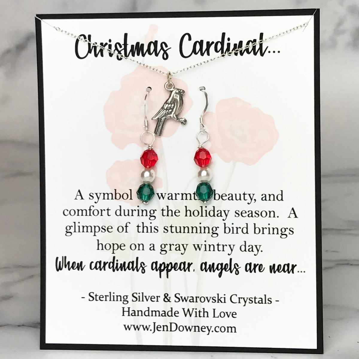 Christmas Cardinal Gift For Mom Sterling Silver Cardinal Xmas Necklace –  Jen Downey