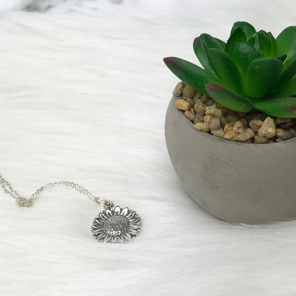 Sterling Silver Sunflower Charm