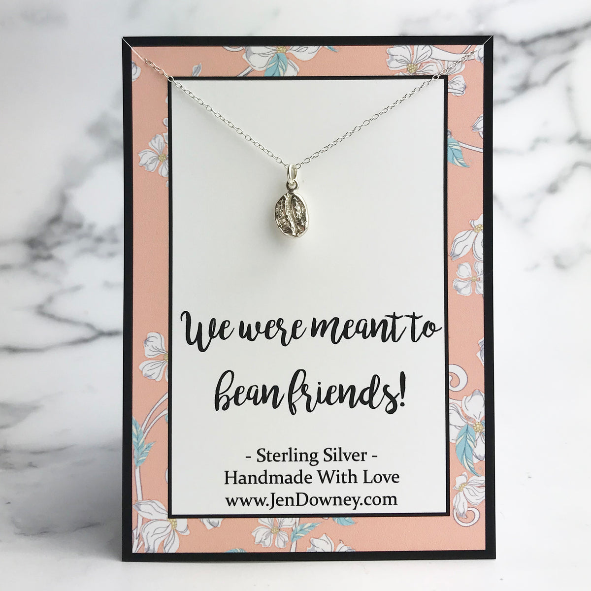 Meant To Bean Friends Coffee Pun Gift Idea Sterling Silver Necklace – Jen  Downey