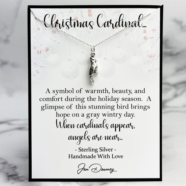 Christmas Cardinal Gift For Mom Sterling Silver Cardinal Xmas Necklace –  Jen Downey