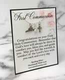 First Communion Gift Cross Pearl Necklace Sterling Silver