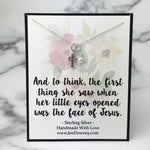 Miscarriage Gift Loss of Daughter Sterling Silver Cross and Pearl Necklace