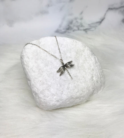 Dragonfly Symbolism Strength and Courage Gift Sterling Silver Necklace –  Jen Downey