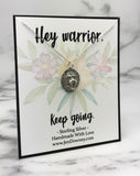 Hey Warrior Keep Going Strength Necklace Sterling Silver Lion